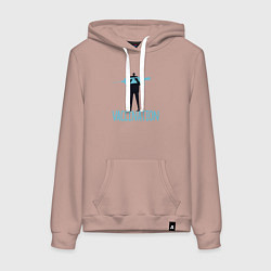 Толстовка-худи хлопковая женская Вакцинация, цвет: пыльно-розовый