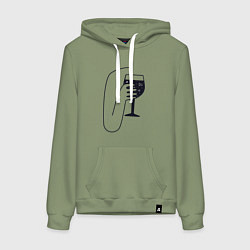 Толстовка-худи хлопковая женская Космическое вино, цвет: авокадо