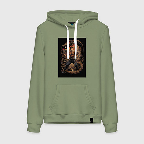 Женская толстовка-худи Боец Муай Тай / Авокадо – фото 1