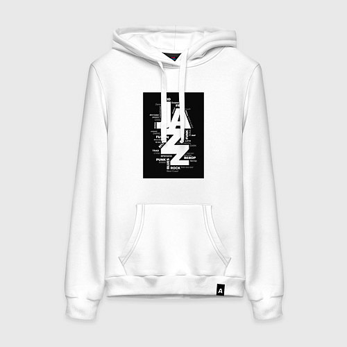 Женская толстовка-худи Джазовые стили / Белый – фото 1
