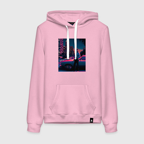 Женская толстовка-худи Drive poster / Светло-розовый – фото 1