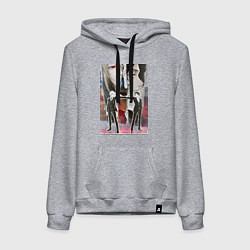 Толстовка-худи хлопковая женская Патриотизм Мориарти, цвет: меланж