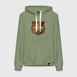 Толстовка-худи хлопковая женская Фк Барселона 3D gold, цвет: авокадо