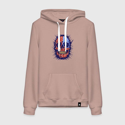Женская толстовка-худи США череп / Пыльно-розовый – фото 1