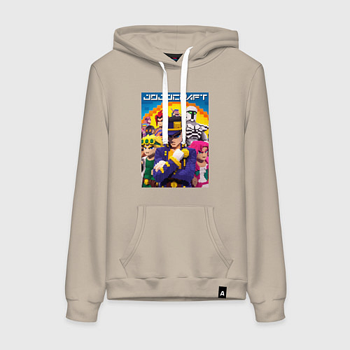 Женская толстовка-худи Minecraft and Jojo collaboration - ai art / Миндальный – фото 1