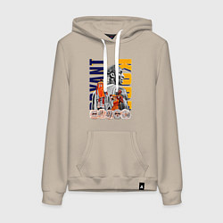 Толстовка-худи хлопковая женская Коби Брайант Лейкерс, цвет: миндальный