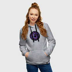 Толстовка-худи хлопковая женская Тардис в космосе, цвет: меланж — фото 2