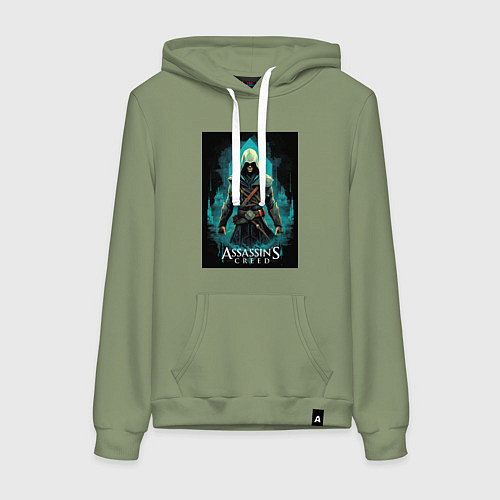 Женская толстовка-худи Assassins creed изумрудный туман / Авокадо – фото 1