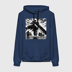 Толстовка-худи хлопковая женская Чёрный мечник Гатс, цвет: тёмно-синий