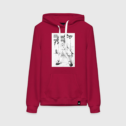 Женская толстовка-худи Евангелион Аска Сорью / Маджента – фото 1