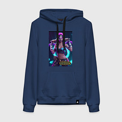 Толстовка-худи хлопковая женская League of Legends Akali Kda, цвет: тёмно-синий