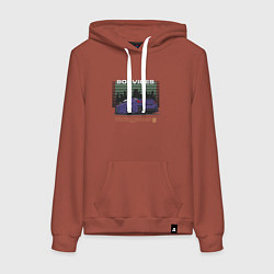 Толстовка-худи хлопковая женская Nissan gtr вайбы 90х, цвет: кирпичный