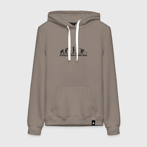 Женская толстовка-худи Эволюция боулинга / Утренний латте – фото 1