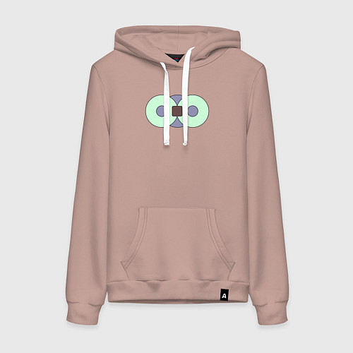 Женская толстовка-худи Два диска соединённые / Пыльно-розовый – фото 1