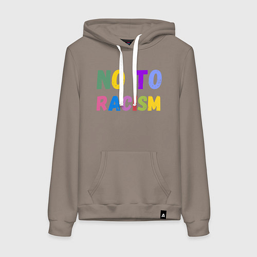 Женская толстовка-худи No to racism / Утренний латте – фото 1