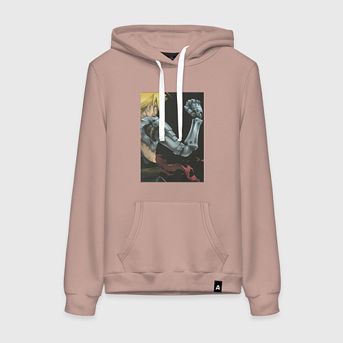 Женская толстовка-худи Стальной алхимик Эдвард Элрик / Пыльно-розовый – фото 1