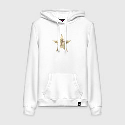 Толстовка-худи хлопковая женская Звезда камуфляж песочный, цвет: белый