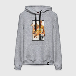 Толстовка-худи хлопковая женская Каскадеры Райан Гослинг и Эмили Блант, цвет: меланж