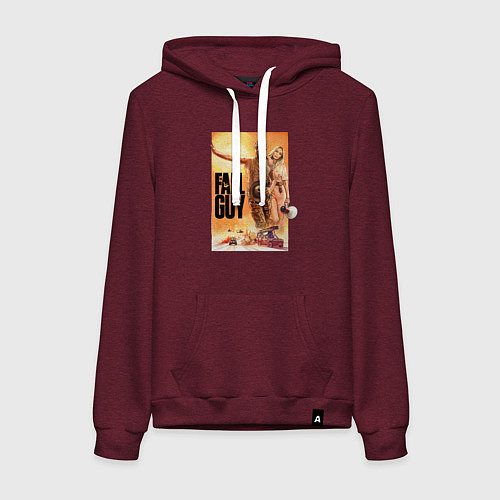 Женская толстовка-худи Эмили Блант и Райан Гослинг каскадеры / Меланж-бордовый – фото 1