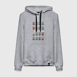 Толстовка-худи хлопковая женская Content Warning team, цвет: меланж