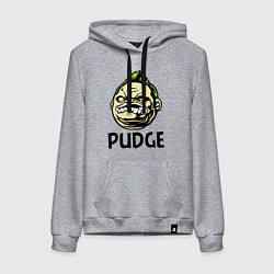 Толстовка-худи хлопковая женская Pudge Face, цвет: меланж