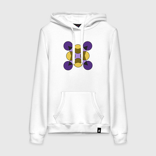 Женская толстовка-худи Фигура из окружностей / Белый – фото 1