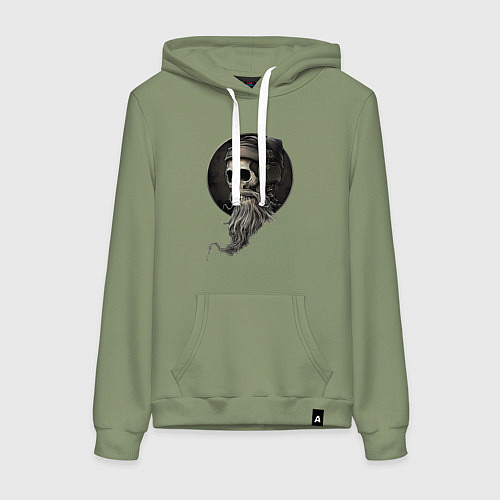 Женская толстовка-худи Череп в наушниках с бородой / Авокадо – фото 1