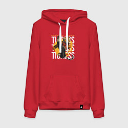 Толстовка-худи хлопковая женская Мастер Тигрица кунг фу панда, цвет: красный
