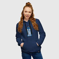 Толстовка-худи хлопковая женская Что видишь то и получаешь, цвет: тёмно-синий — фото 2