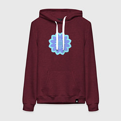 Толстовка-худи хлопковая женская Сиреневая мандала цветок, цвет: меланж-бордовый