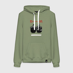 Толстовка-худи хлопковая женская Depeche Mode - dave and martin tour, цвет: авокадо