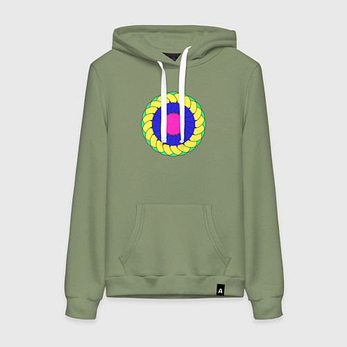 Женская толстовка-худи Геометрический подсолнух / Авокадо – фото 1