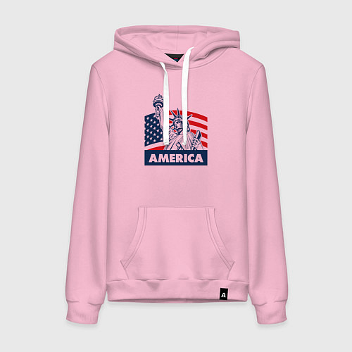 Женская толстовка-худи Free America / Светло-розовый – фото 1