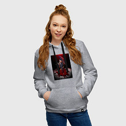 Толстовка-худи хлопковая женская Re:Zero Субару Нацуки, цвет: меланж — фото 2