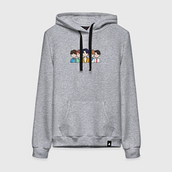 Толстовка-худи хлопковая женская Бтс purpose, цвет: меланж