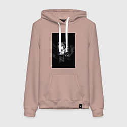 Толстовка-худи хлопковая женская Горничная Рем, цвет: пыльно-розовый