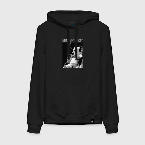 Женская толстовка-худи Django Reinhardt legendary jazz guitarist / Черный – фото 1