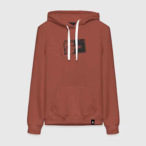 Женская толстовка-худи Аудио кассета / Кирпичный – фото 1