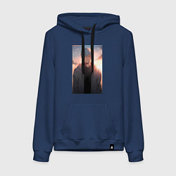 Толстовка-худи хлопковая женская Тэцуя Куроко, цвет: тёмно-синий