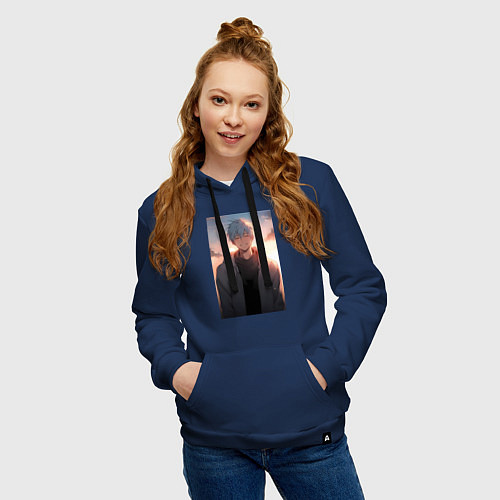 Женская толстовка-худи Тэцуя Куроко / Тёмно-синий – фото 3