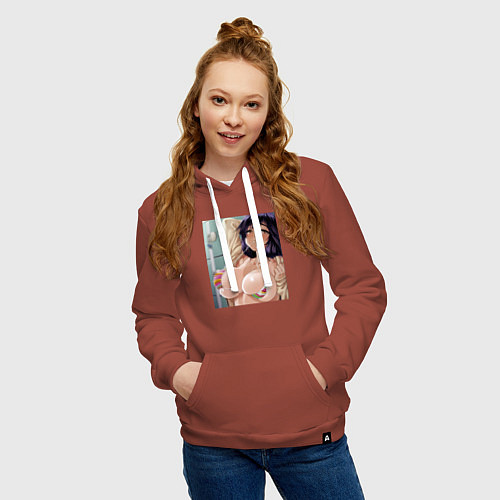 Женская толстовка-худи Ahegao секси / Кирпичный – фото 3