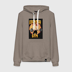 Толстовка-худи хлопковая женская Эсканор грех гордыни gym, цвет: утренний латте