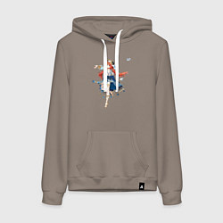 Толстовка-худи хлопковая женская Нилу из Геншин Импакт, цвет: утренний латте