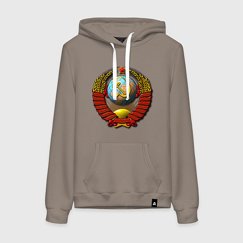 Женская толстовка-худи Герб хорошей страны ссср / Утренний латте – фото 1