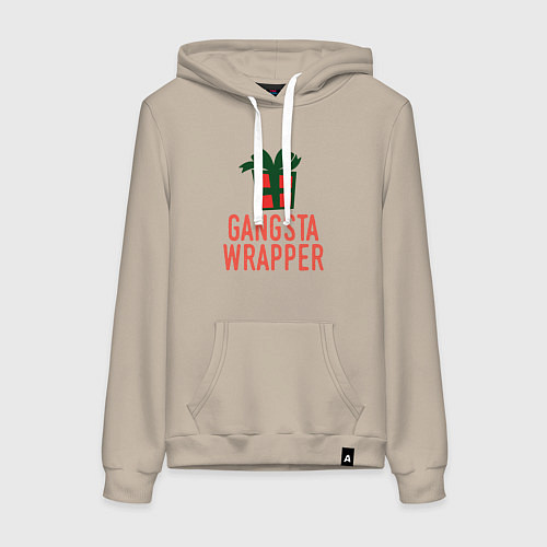 Женская толстовка-худи Gangsta wrapper / Миндальный – фото 1