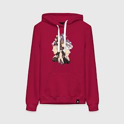 Толстовка-худи хлопковая женская Призрак в доспехах Мотоко Кусанаги, цвет: маджента