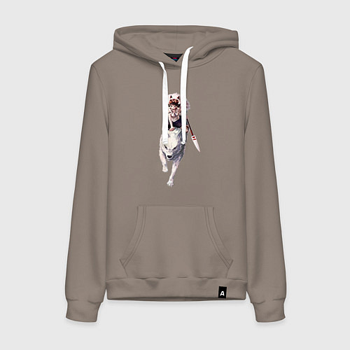 Женская толстовка-худи Принцесса Мононоке волк / Утренний латте – фото 1