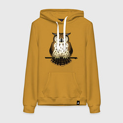 Женская толстовка-худи Классная сова на ветке