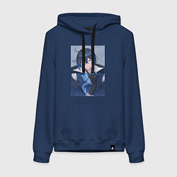 Толстовка-худи хлопковая женская Ванитас в костюме, цвет: тёмно-синий