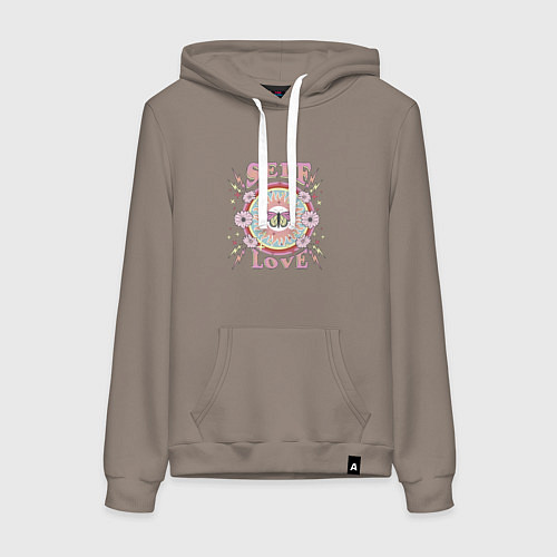 Женская толстовка-худи Любовь к себе / Утренний латте – фото 1